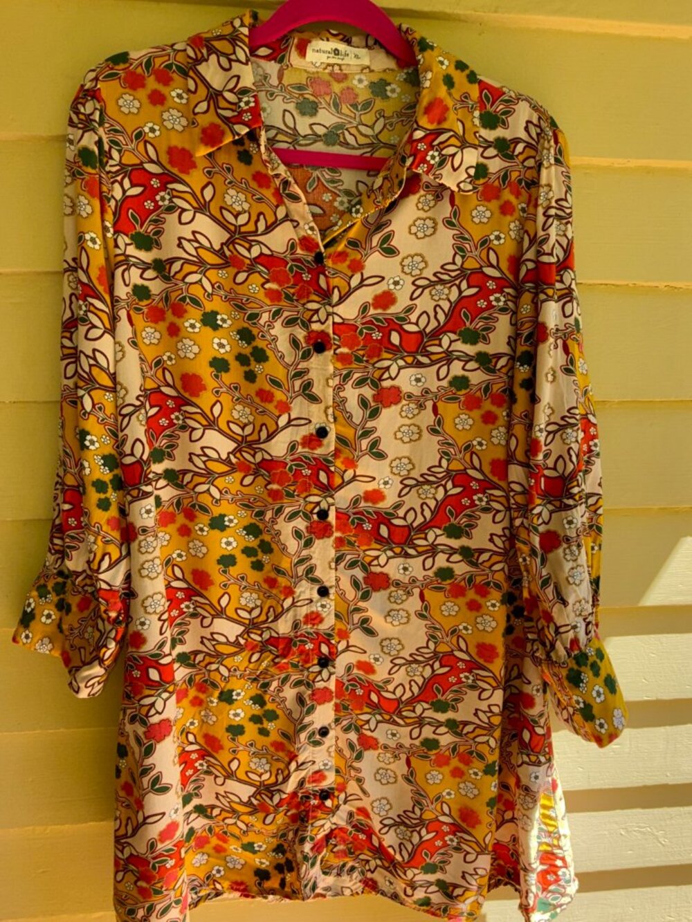 NATURAL LIFE Floral Mini Dress in Cream, Yellow, Orange, Green - Picture 2 of 9